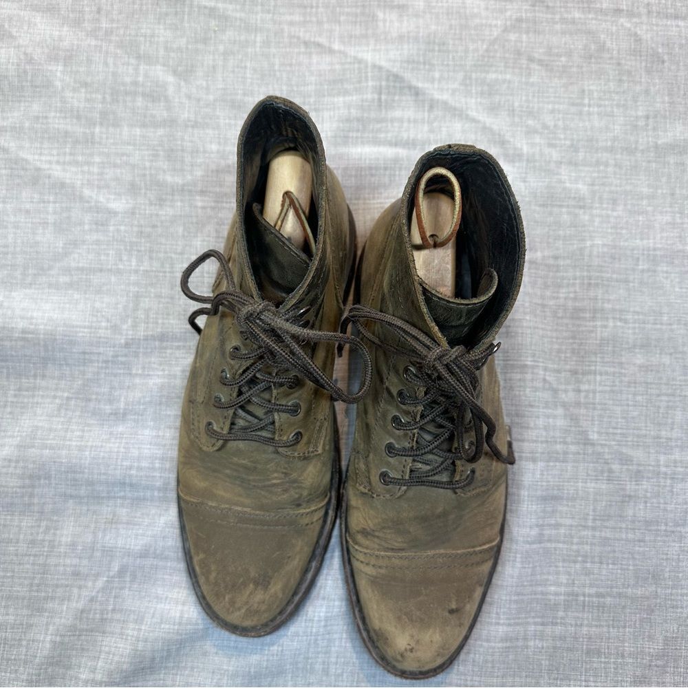 Thursday Boot Company Captain StormKing Dark Olive Leather Combat Boots Size 7.5 - Picture 6 of 13
